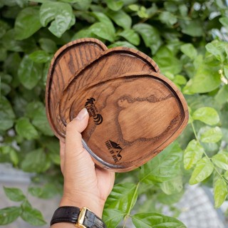 Khay gỗ lệch nhỏ đựng nước dễ thương - xưởng luxi decor