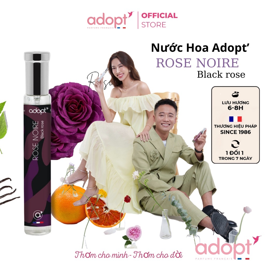 Nước hoa nữ ADOPT Rose Noire EDP 30ML lưu hương lâu Lôi Cuốn Bí Ẩn Quyến Rũ