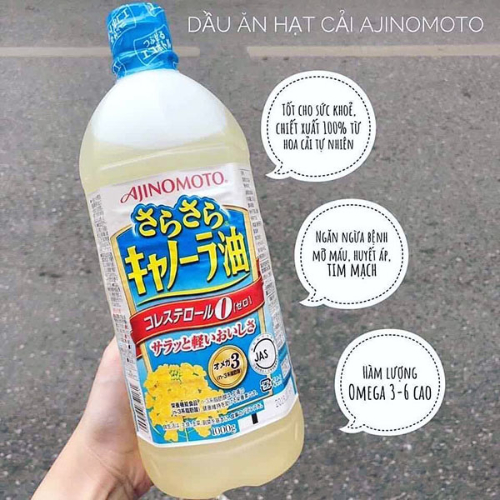 Dầu ăn hạt cải Ajinomoto nguyên chất chai 1 lít nội địa nhật bản date mới chính hãng