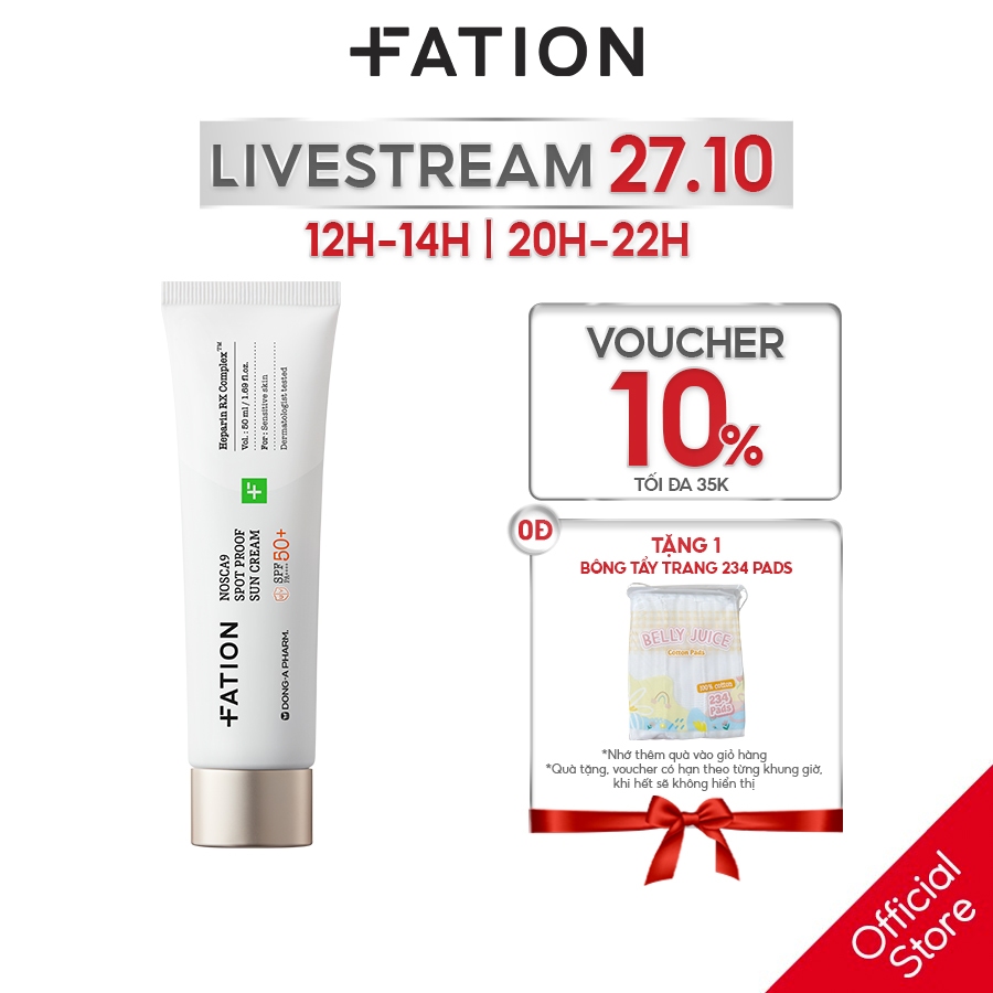 Kem Chống Nắng Fation Nosca9 Spot Proof Sun Cream SPF 50+ PA++++
