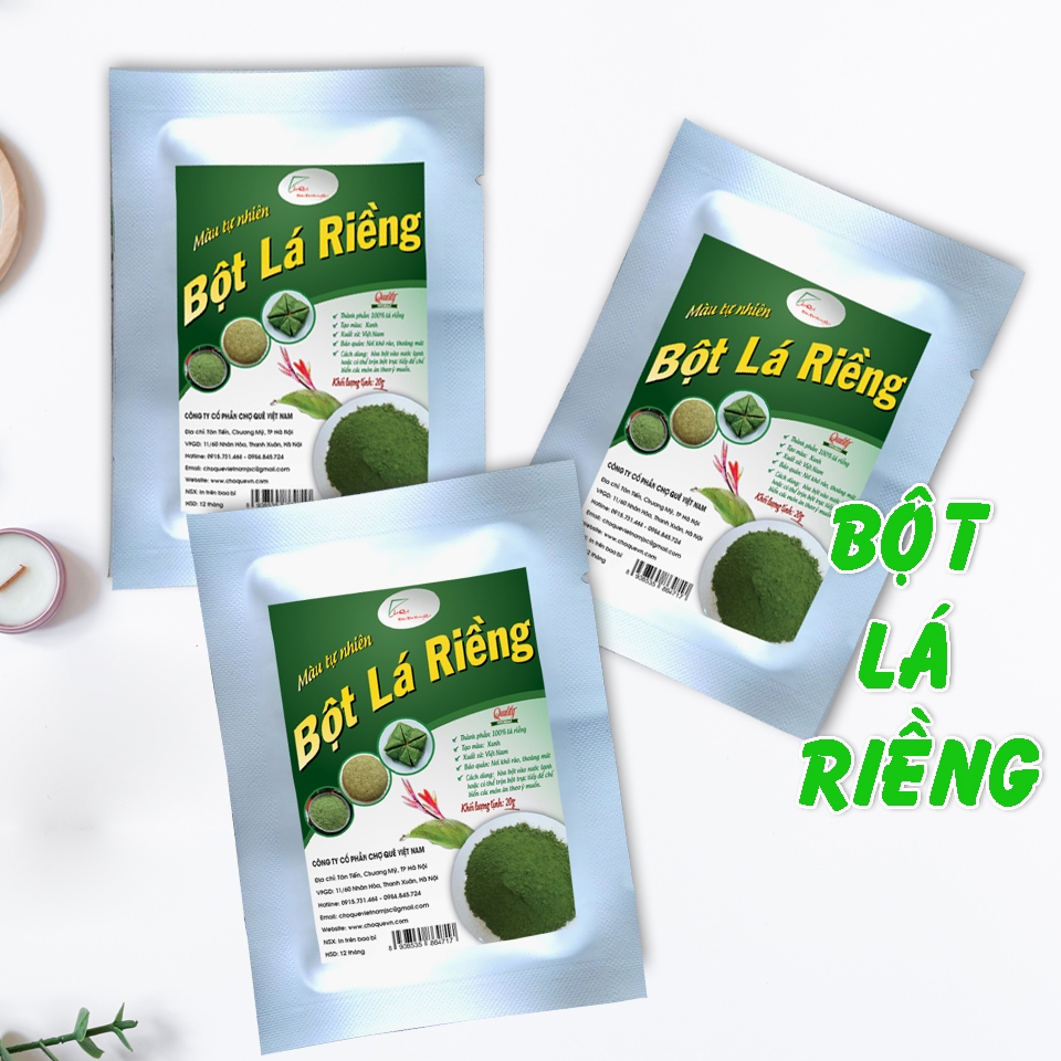 Set 3 gói bột lá riềng nguyên chất 20gr gói bánh chưng tết