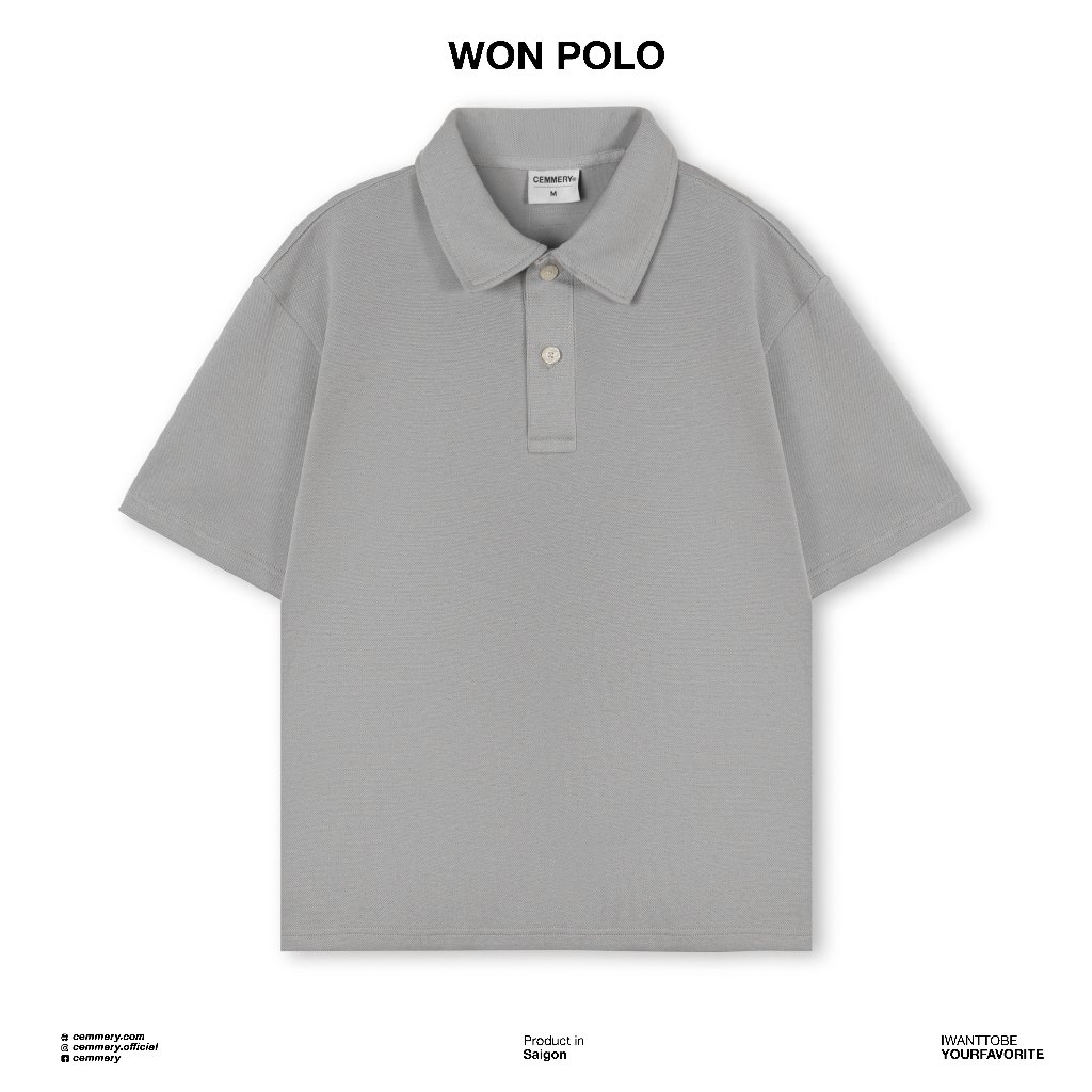 Áo Polo LocalBrand Cemmery định lượng 330GSM WON POLO 5 Màu, áo polo unisex nam nữ cotton