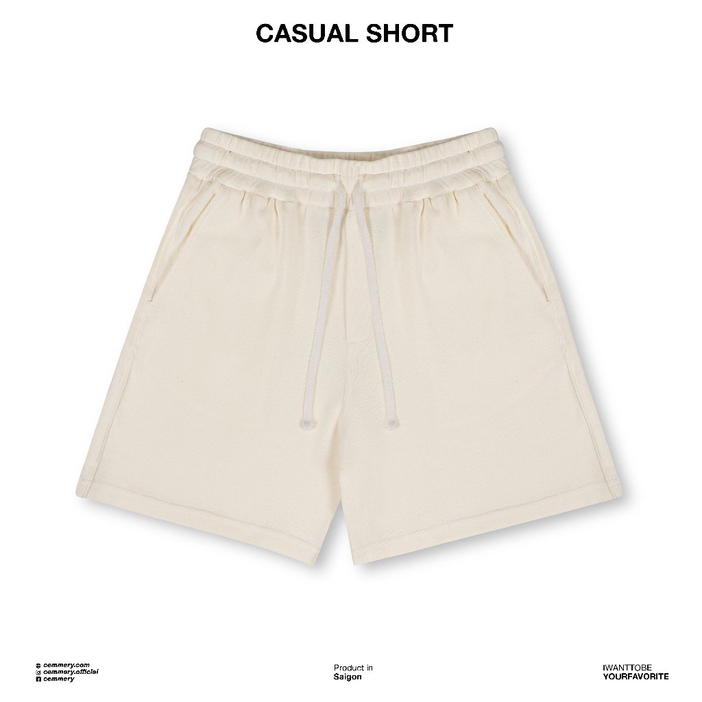 Quần short LocalBrand Cemmery đinh lượng 330GSM, CASUAL SHORT 5 Màu, quần thun short nỉ unisex cotton 330gsm