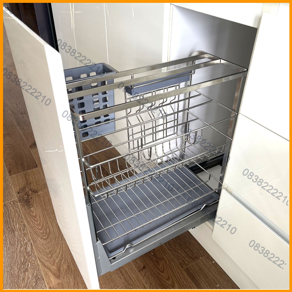 Kệ Dao Thớt & Gia Vị Tủ Bếp TAKI INOX Không Gỉ 304 -  Ray Âm Giảm Chấn Cao Cấp   - BẢO HÀNH VĨNH VIỄN - Có Thợ Lắp