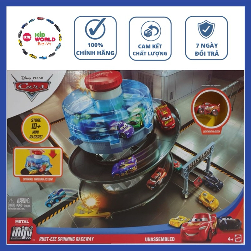 Bộ đường ray mô hình McQueen Disney Pixar Cars Movie Mini Spiral, Spinning Race Set FYN86.