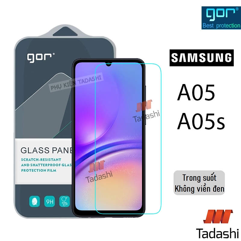 Kính Cường Lực Gor Samsung Galaxy A05/ A05S, Galaxy A04/ A04s Trong Suốt Không Viền Đen, 9H/ Vát 2.5D - Hãng GOR