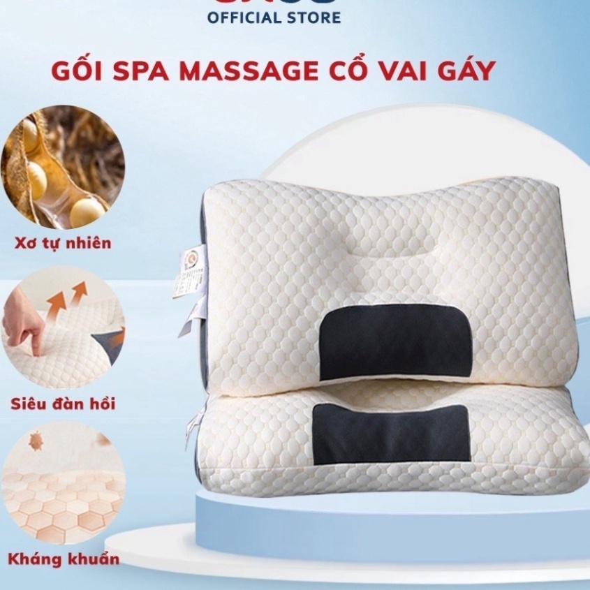 Gối Ngủ HOHO - Chống đau mỏi cổ vai gáy-Thiết kế nằm ngửa và nằm nghiêng , Hạn chế ngáy, Ngủ ngon hơn G2