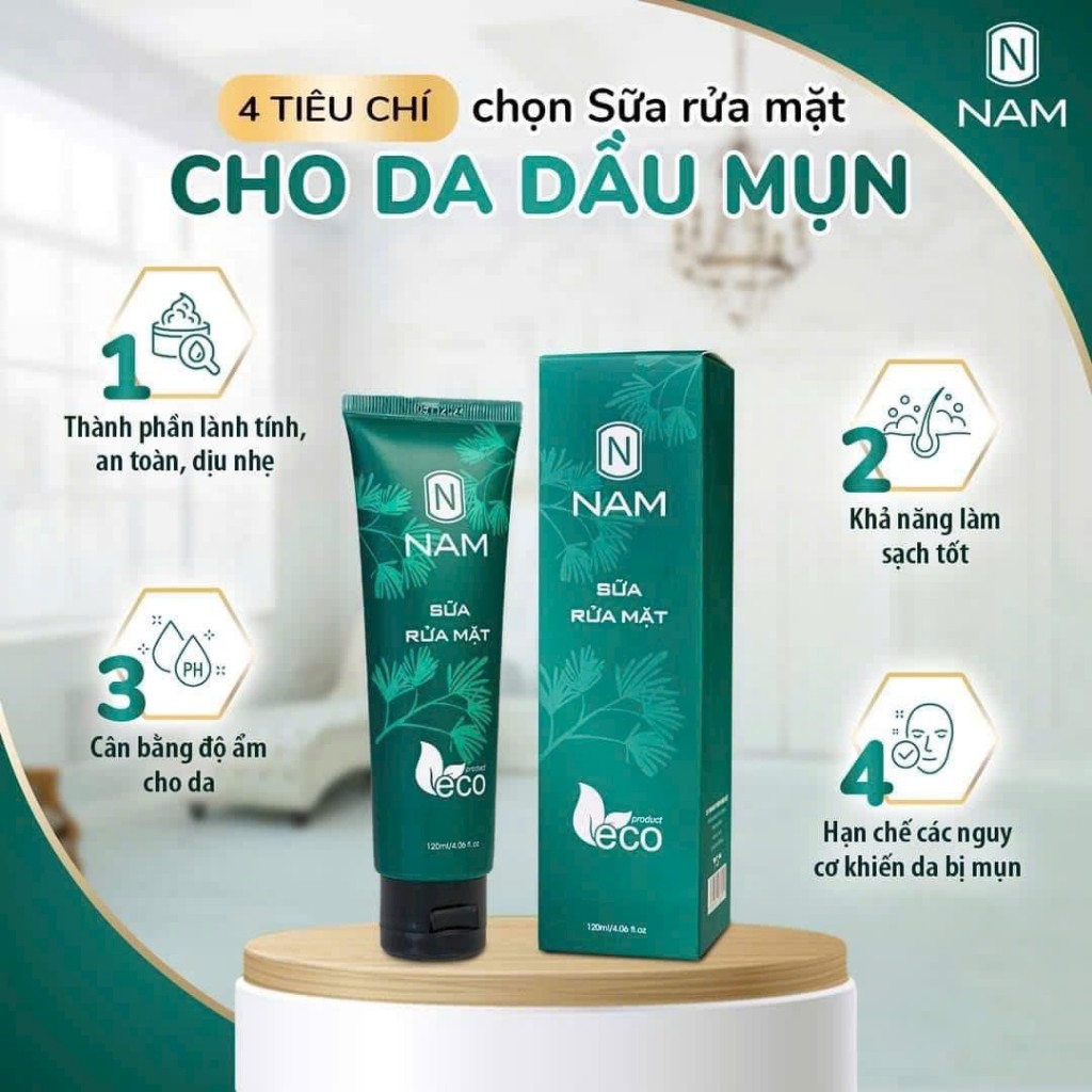 Combo Sạch Mụn Hết Thâm NAM Gồm Sữa Rửa Mặt 120ml Và Gel Mụn 15ml - Chính Hãng