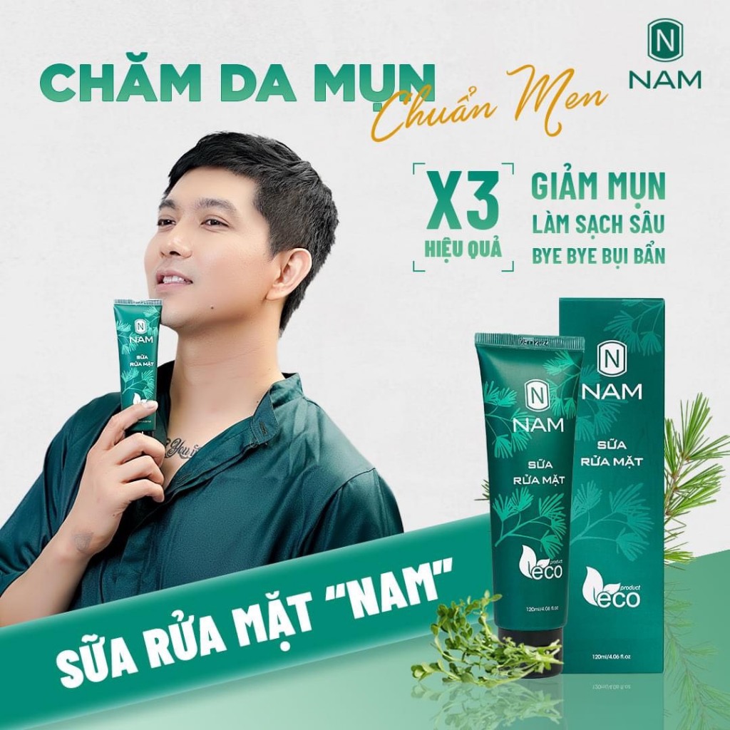 Combo Sạch Mụn Hết Thâm NAM Gồm Sữa Rửa Mặt 120ml Và Gel Mụn 15ml - Chính Hãng