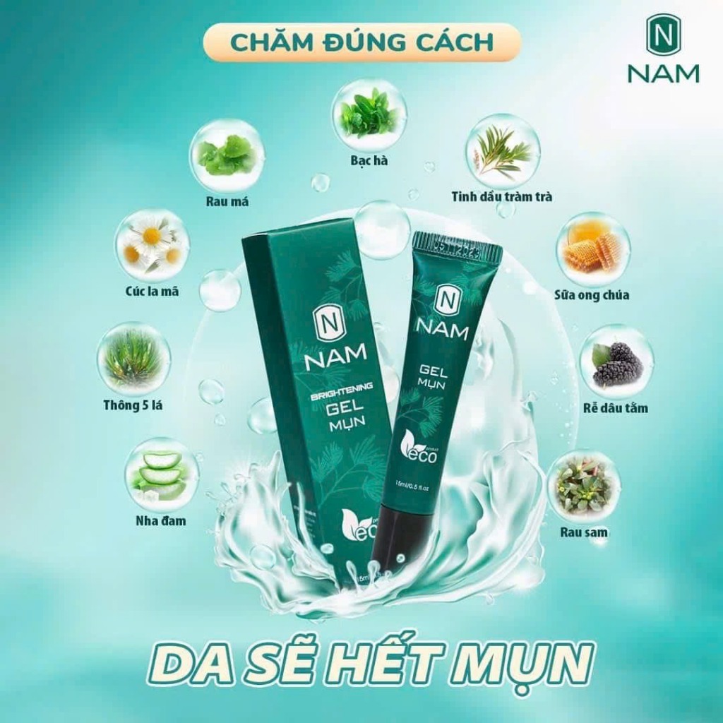 Combo Sạch Mụn Hết Thâm NAM Gồm Sữa Rửa Mặt 120ml Và Gel Mụn 15ml - Chính Hãng