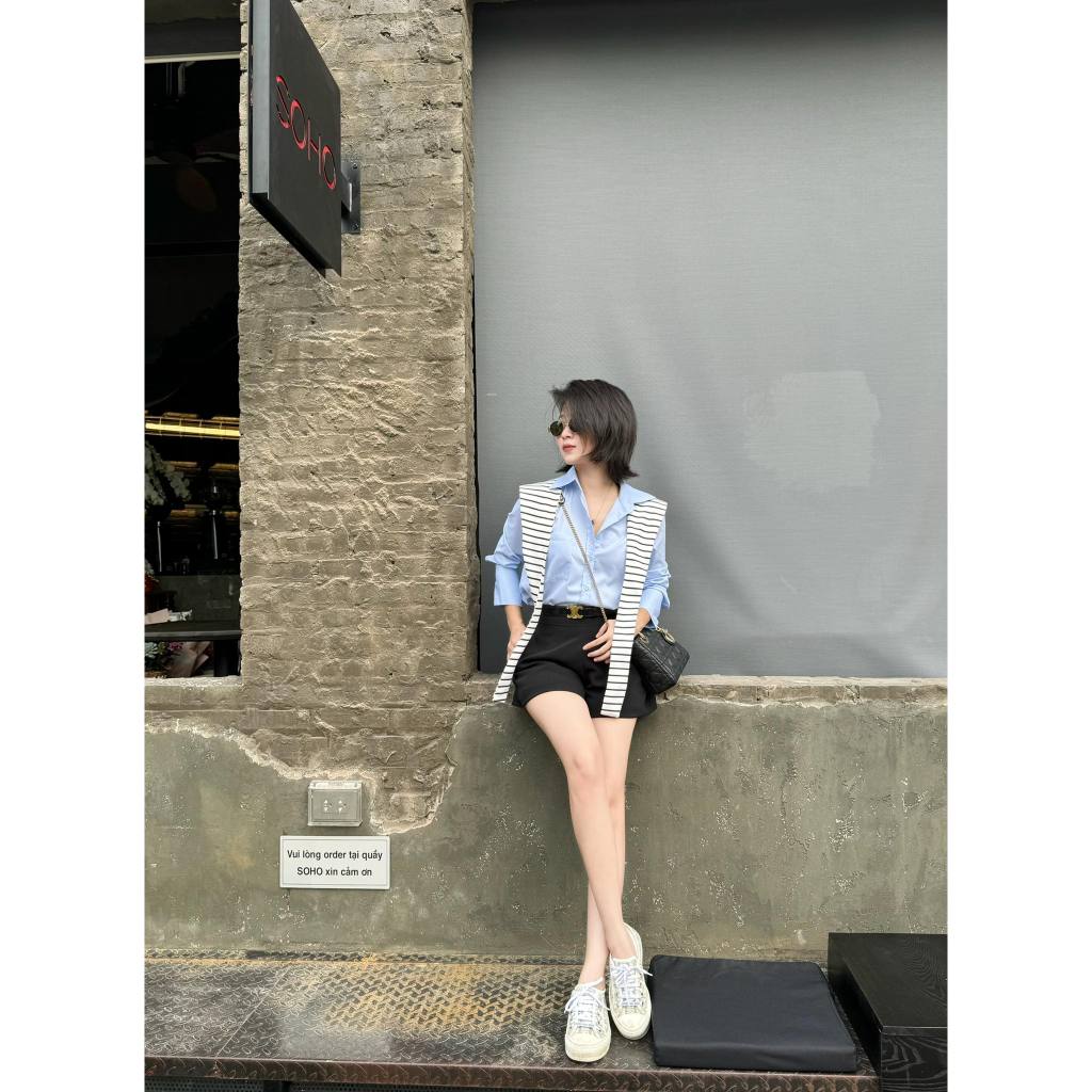 Áo sơ mi nữ kèm choàng vai BOHEE - A315