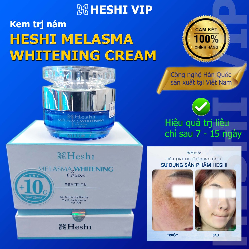 Kem nám Heshi Melasma Whitening Cream 30g ức chế và đào thải thâm nám tận gốc không bong tróc da không gây kích ứng
