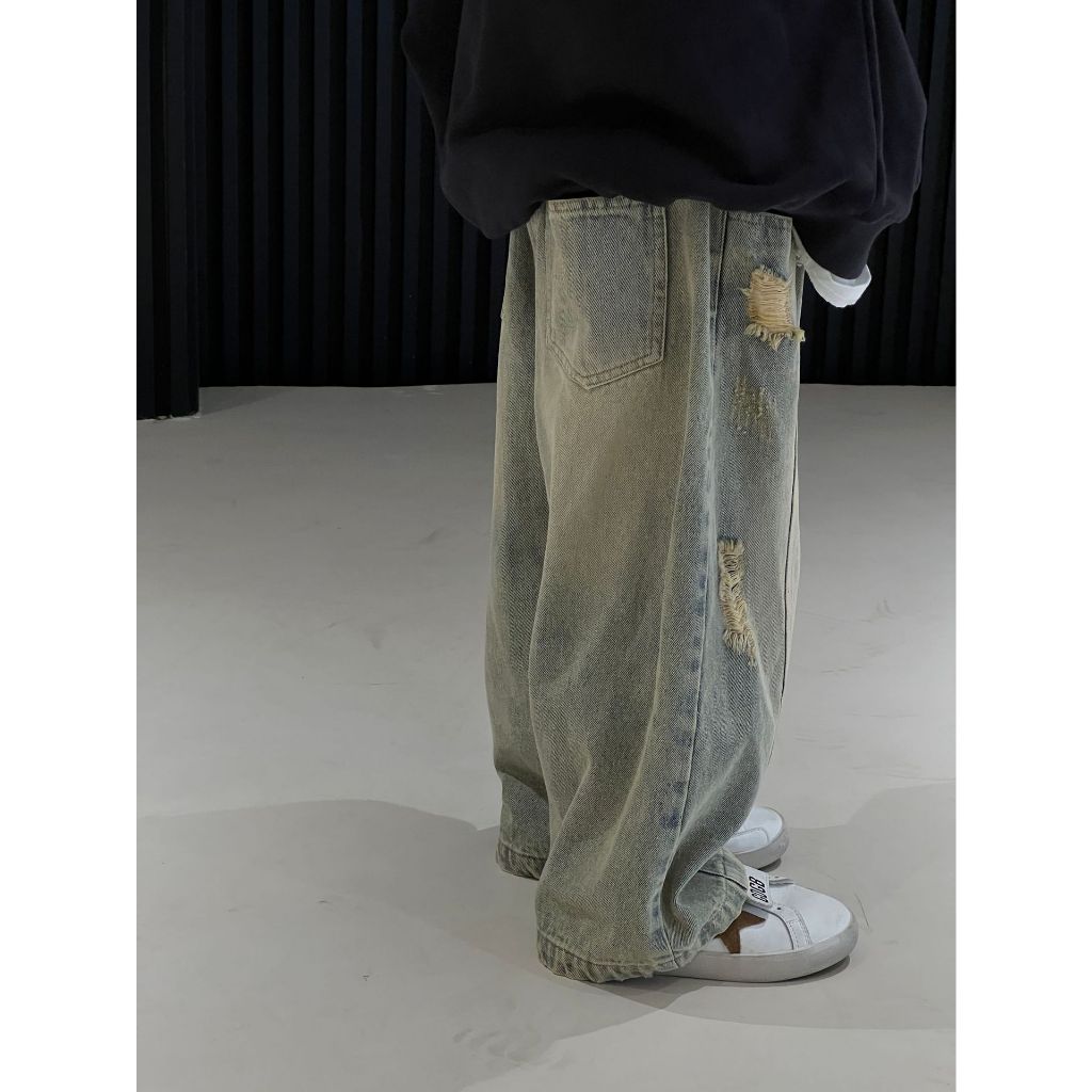 Quần Jean Chất Mềm Dáng Suông Mài Cá Tính Bé Trai QRV23_2