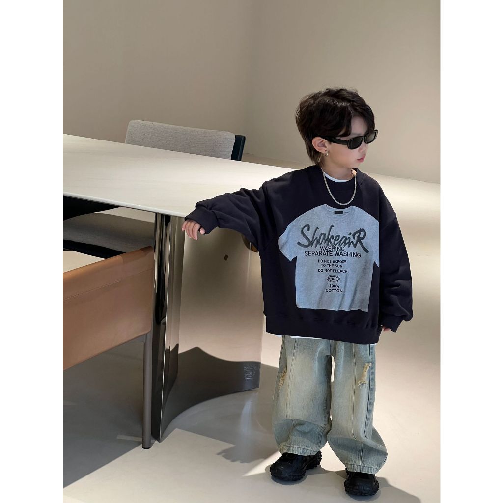 Quần Jean Chất Mềm Dáng Suông Mài Cá Tính Bé Trai QRV23_2