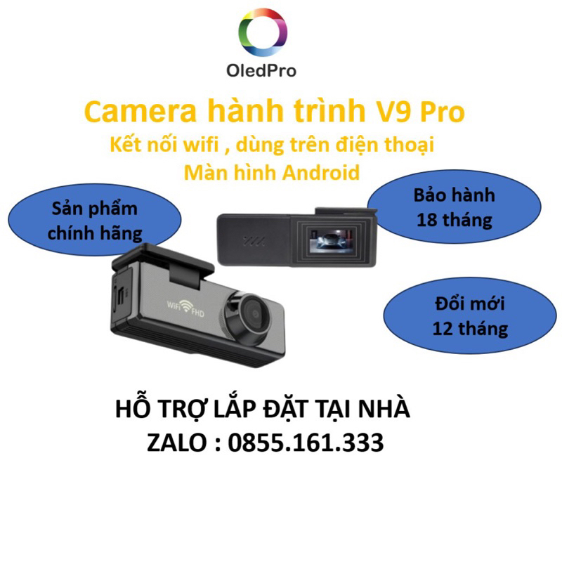 Cam Hành Trình V9 Pro Kết Nối Trực Tiếp Màn Hình Andoid và điện thoại