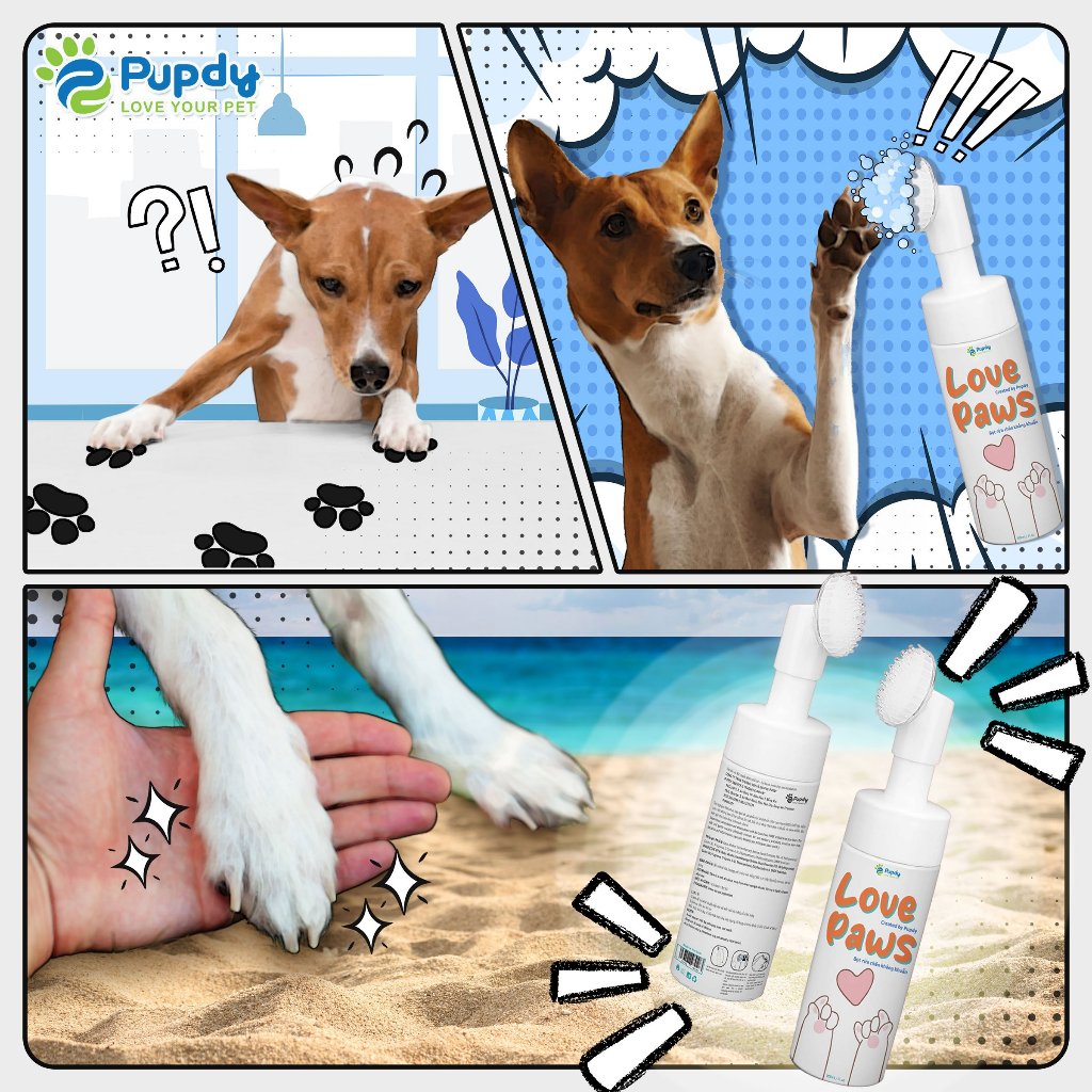Bọt Khử Khuẩn Chân Thú Cưng Love Paws - Pupdy chính hãng