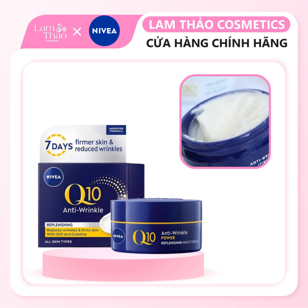Kem Dưỡng Ngăn Ngừa Lão Hóa Da Ban Đêm Nivea Q10 Plus Anti-Wrinkle Night Cream 50ml