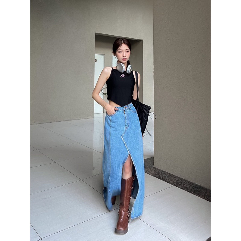 Pass CARA Chân váy jean dài- Size L- Form đẹp