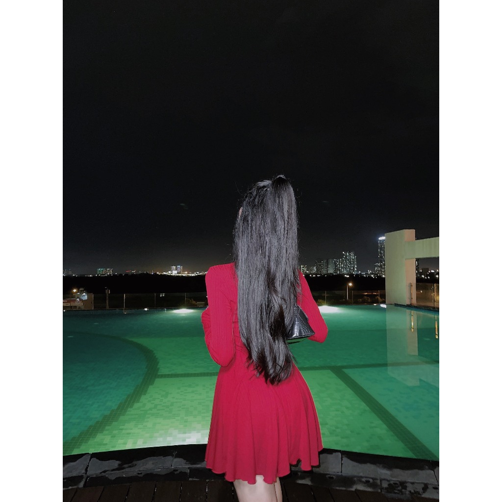 Đầm Cổ Lọ Xoè 8 Mảnh - 3526