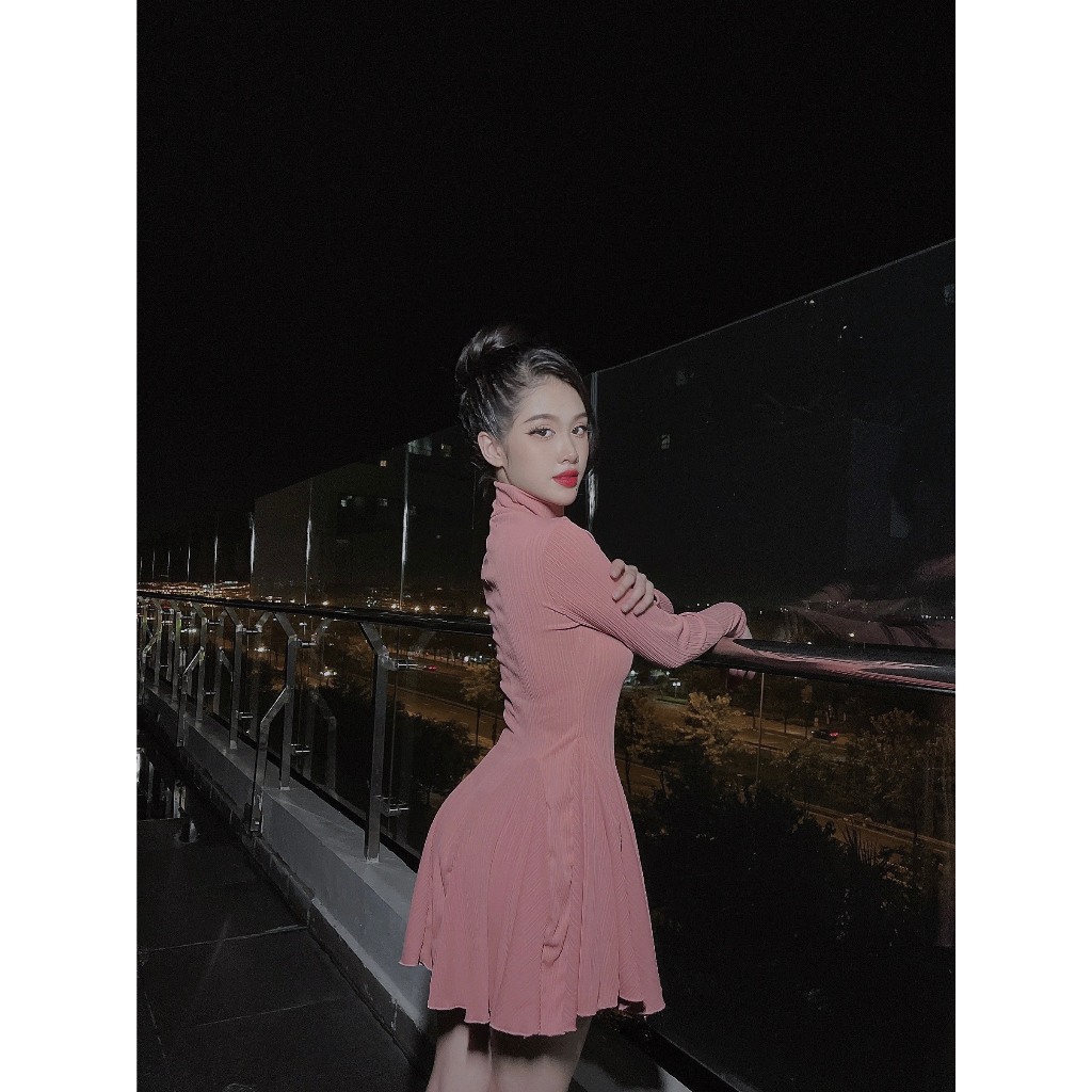 Đầm Cổ Lọ Xoè 8 Mảnh - 3526