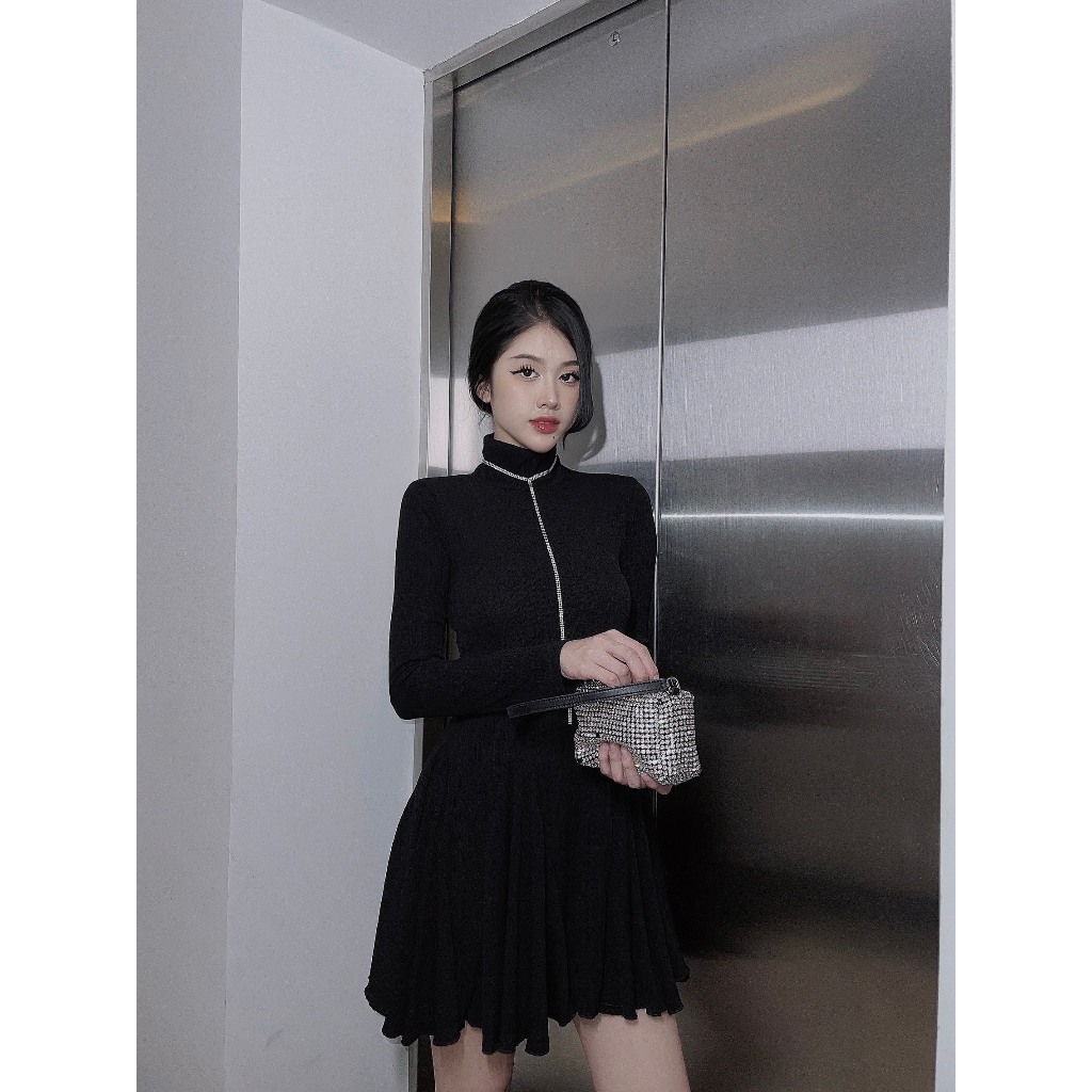 Đầm Cổ Lọ Xoè 8 Mảnh - 3526