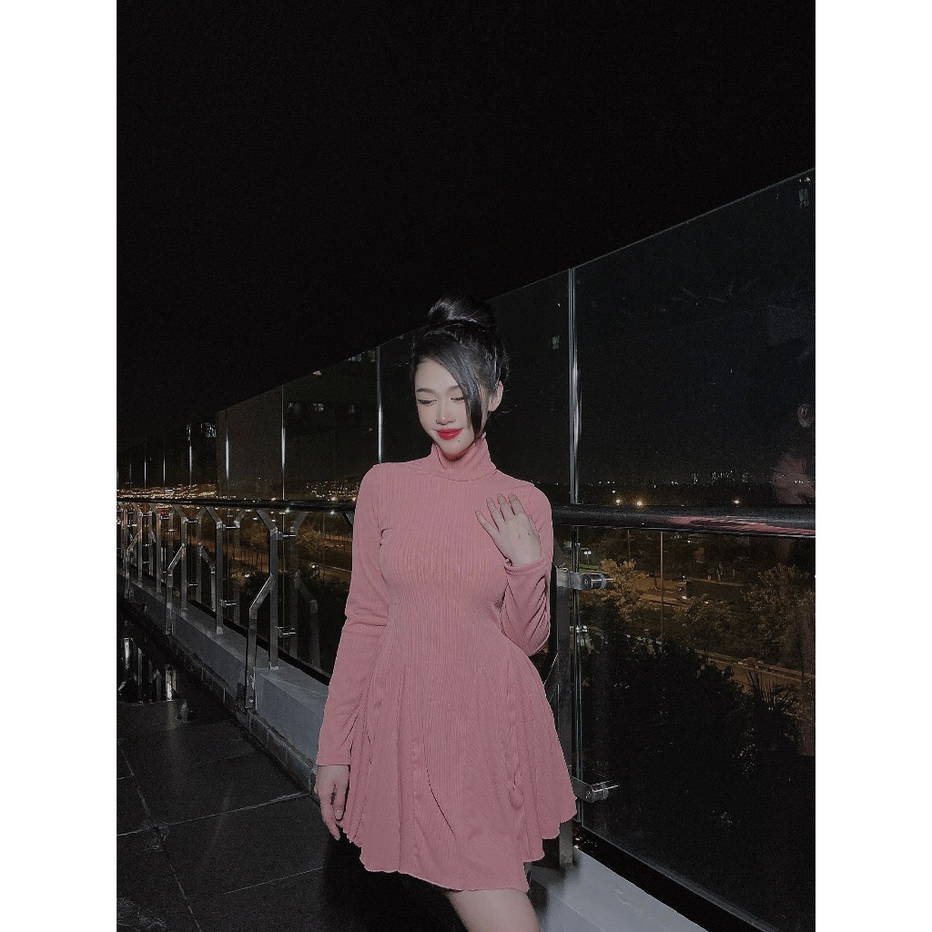 Đầm Cổ Lọ Xoè 8 Mảnh - 3526