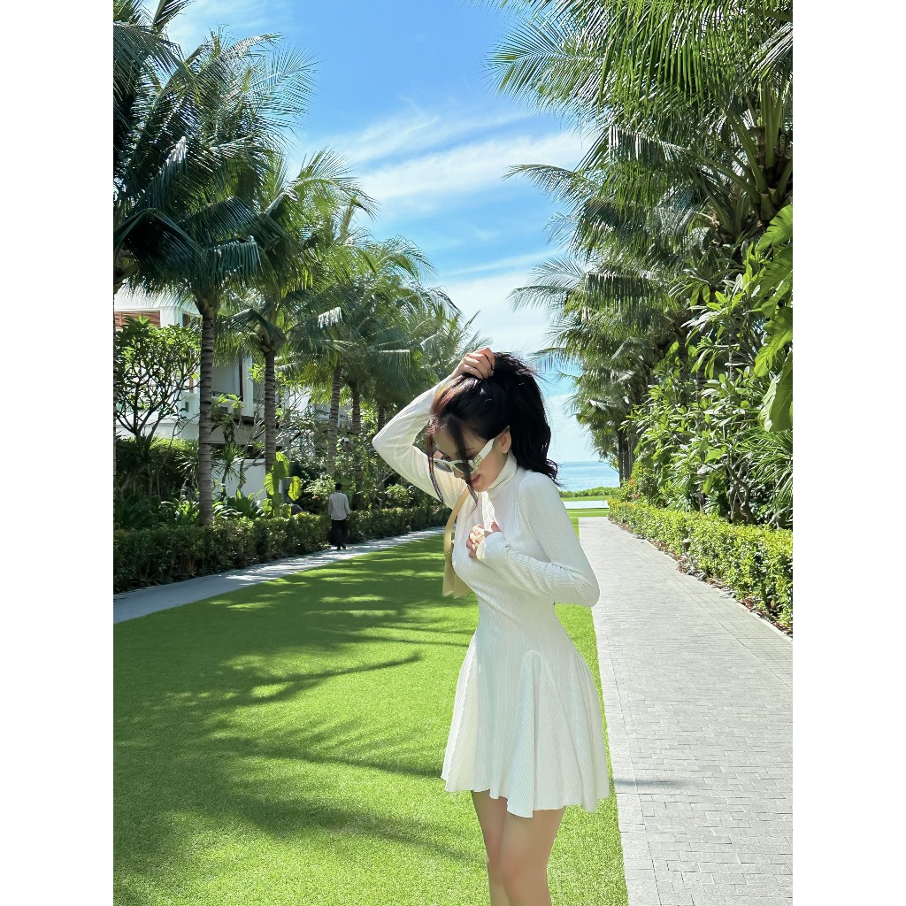 Đầm Cổ Lọ Xoè 8 Mảnh - 3526