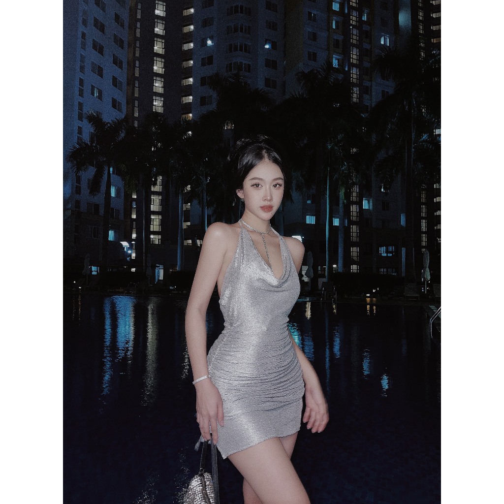 Party Dress Cổ Đỗ BlingBling  - 3527