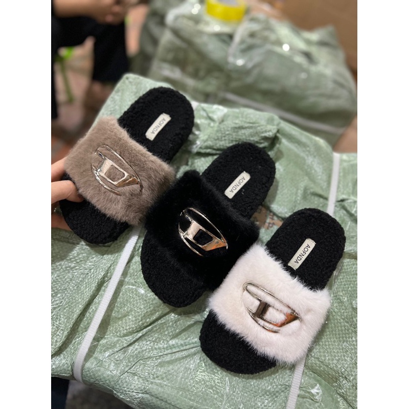 Dép Lông Khuy Bạc Hot Hàng Qc Fullbox