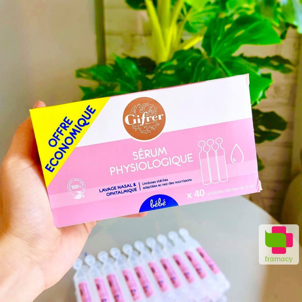 Nước muối sinh lý Gifrer / Gilbert , Pháp dùng vệ sinh mũi, mắt hàng ngày cho trẻ sơ sinh, trẻ nhỏ