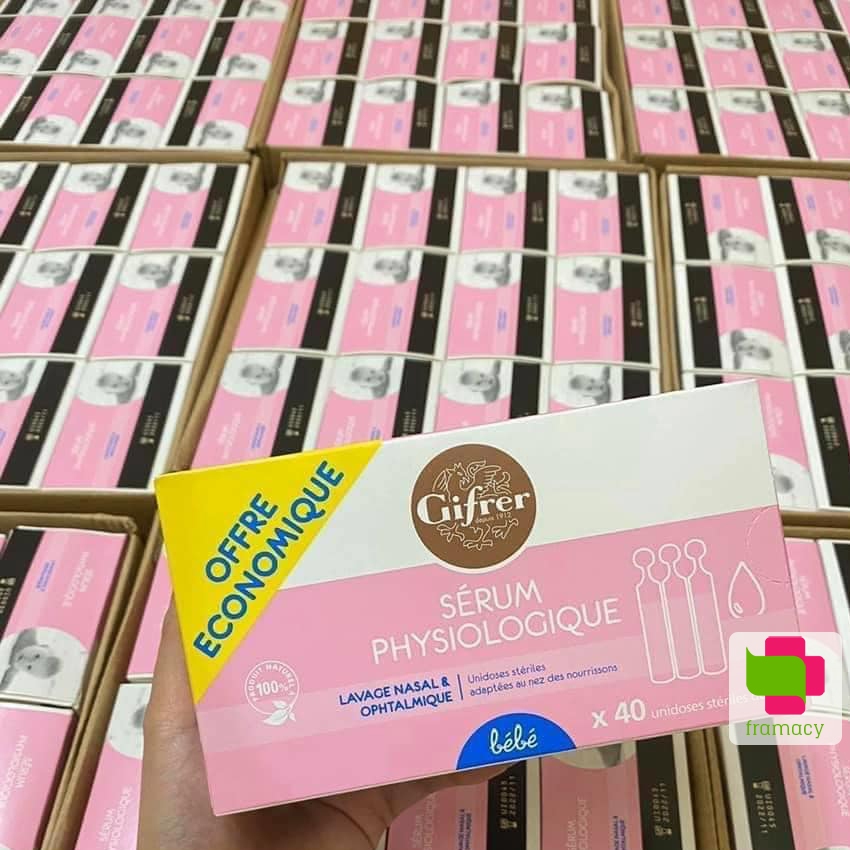Nước muối sinh lý Gifrer / Gilbert , Pháp dùng vệ sinh mũi, mắt hàng ngày cho trẻ sơ sinh, trẻ nhỏ