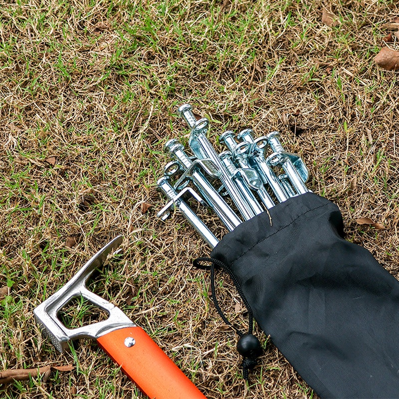 Đinh cắm trại loại 30cm, đinh camping bằng thép phi 9mm chuyên dụng cho địa hình đất, đá, sỏi
