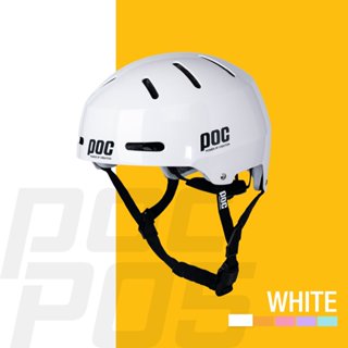 Nón Bảo Hiểm Thể Thao Nhập Khẩu Cao Cấp POC 05 Trắng Bóng Cực Đẹp Và Cá Tính + Tặng Kèm Lưỡi Trai Và Túi Đựng