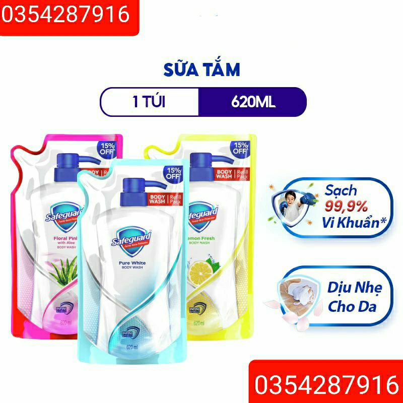 Sữa tắm SAFEGUARD 620ml túi
