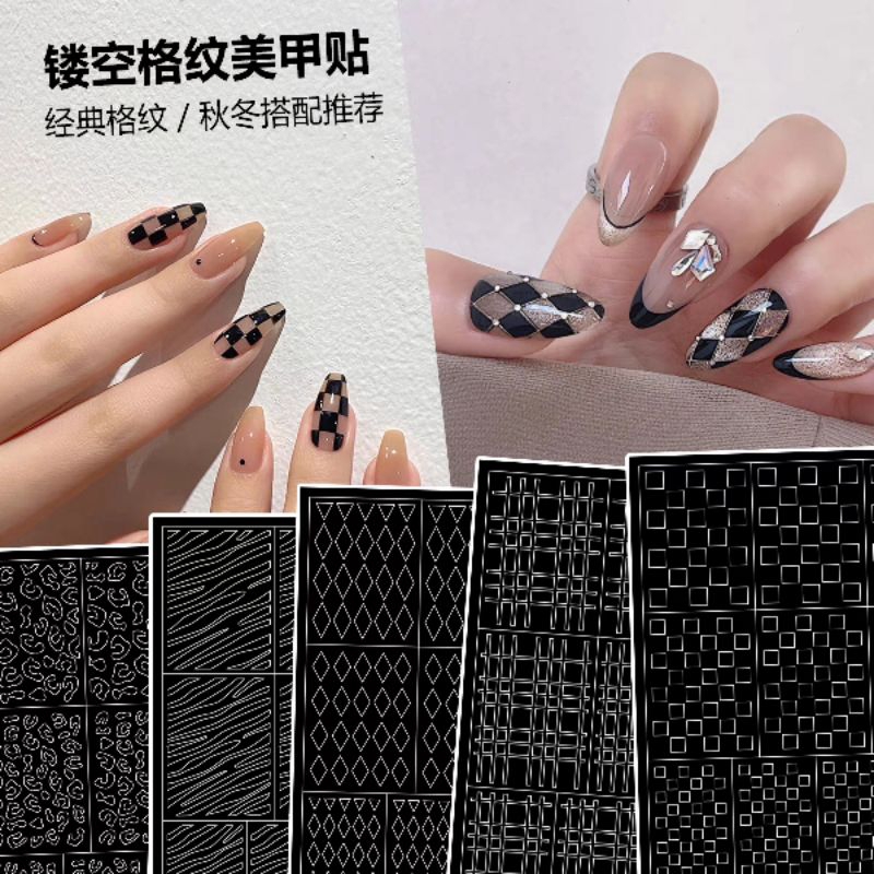 Sticker kẻ fen,kẻ ô,tạo hiệu ứng 3D móng tay mới hót hít