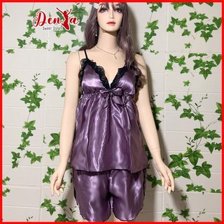 Đồ ngủ dễ thương DenYa lụa phi có mút, 2 dây, hở lưng, quyến rủ, DN14