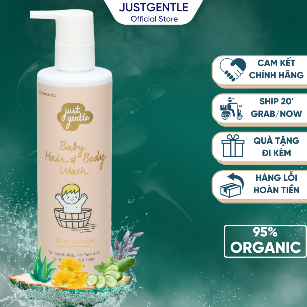 Sữa Tắm Gội 2 Trong 1 Dành Cho Trẻ Sơ Sinh - JustGentle