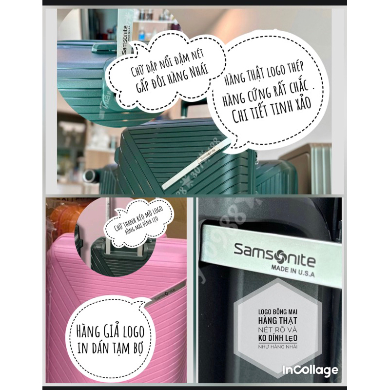 vali samsonite fake (phân biệt ko lầm)