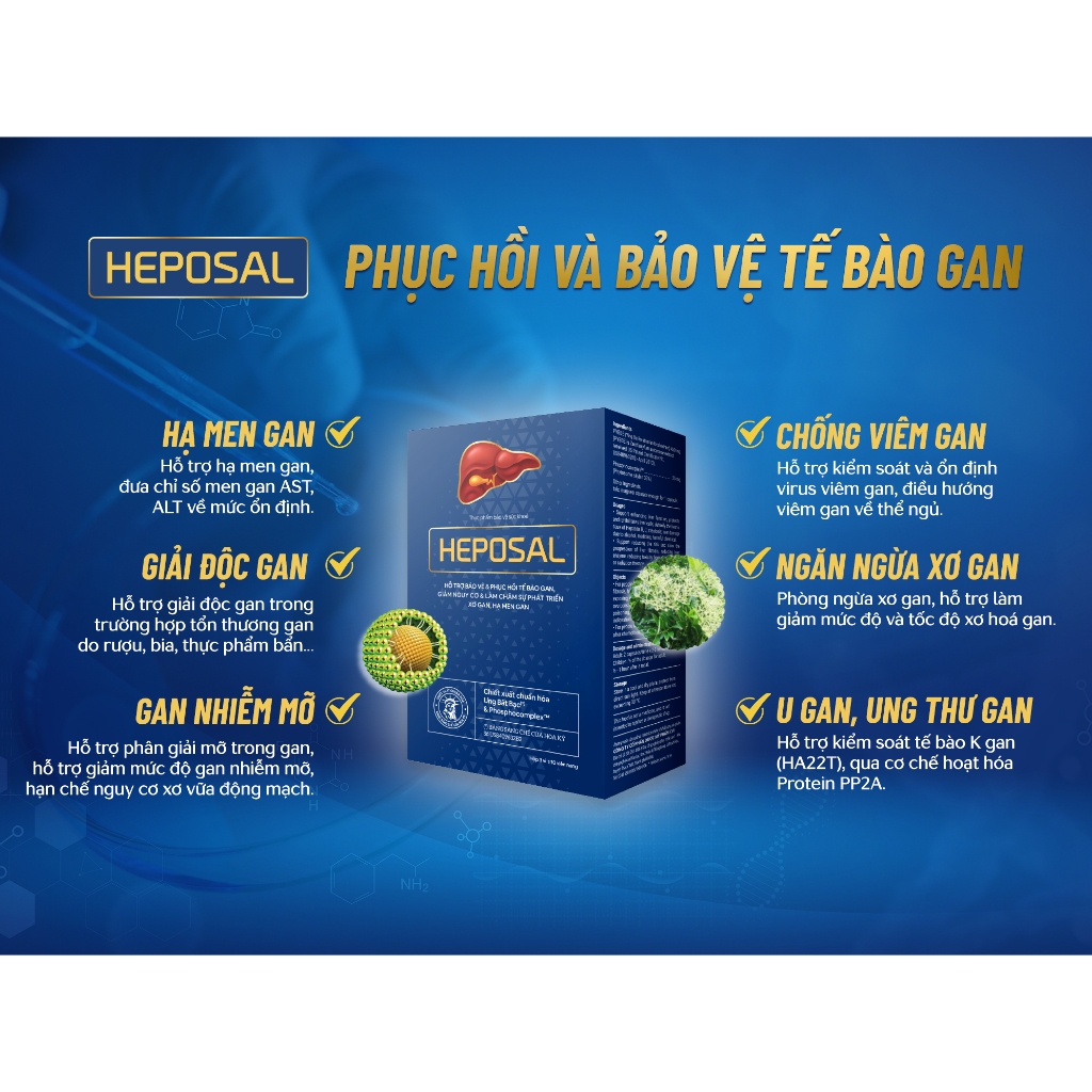 ✔ Heposal Thải Độc Gan Silymarin Tăng Cường Chức Năng Gan Hộp 30 Viên