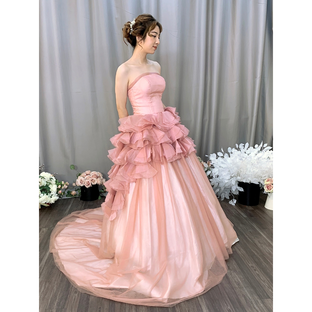 Đầm Cưới Màu, Váy Chụp Ảnh Dã Ngoại Mới Cực Sang, Váy Dạ Hội p.cách Vera.Wang Hàng Đẹp Giá Rẻ