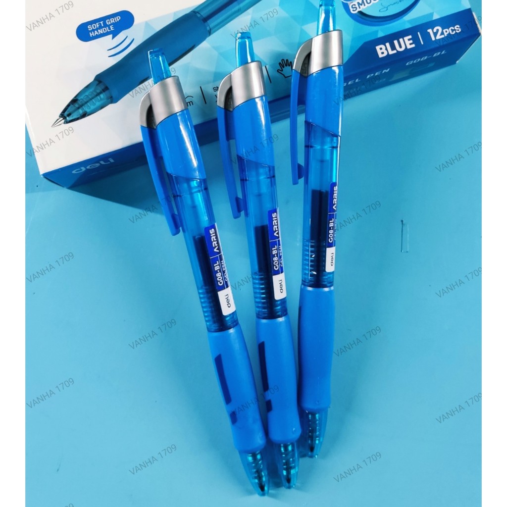 DELI-G08 Bút bi nước ARRIS mực xanh, đen 0.5mm & G5 ruột bút thay thế.