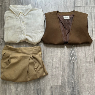 ✨Set áo sơ mi + gile vintage 2hand ✨