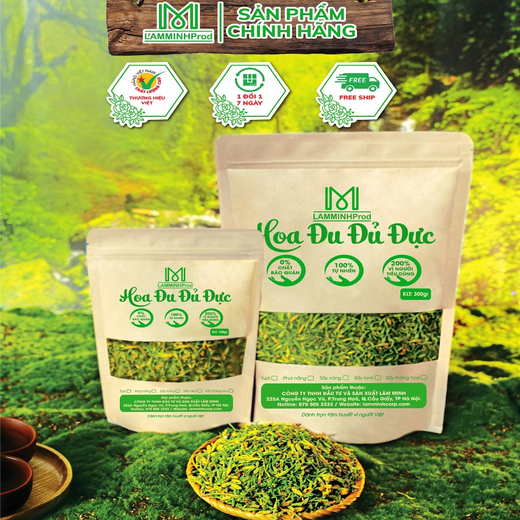 Gói 300gr Hoa Đu Đủ Đực Sấy Lạnh Lâm Minh - Tiêu U - Ức chế Ung Thư - Hoa Tây Bắc - 1 Đổi 1 Trong 7 Ngày