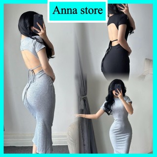 Đầm body đuôi cá hở lưng dáng dài có đệm ngực chất thun gân tâm trẻ chung, năng động,thoải mái M1141
