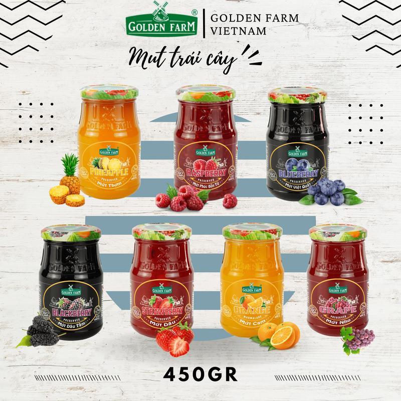 Mứt Golden Farm nhiều mùi 210g - 450g