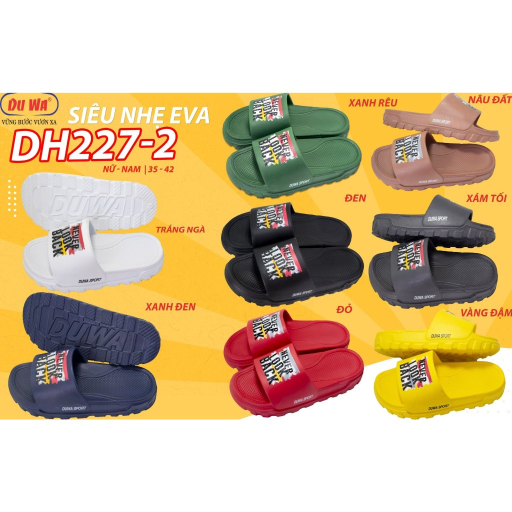 DH227-2 DÉP NAM NỮ UNISEX QUAI NGANG ĐÚC [HÀNG DUWA CHÍNH HÃNG]