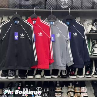 [G2]Áo Khoác Bomber Adidas Thể Thao Nam Vải Thun Nỉ Dày Co Giãn Khóa Chống Nước Áo Khoác 3 Sọc kẻ hot 2023