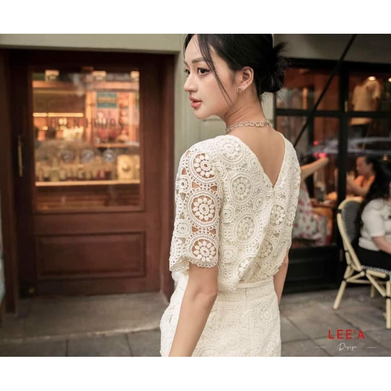 Set áo và chân váy ZR ren cao cấp 2 lớp