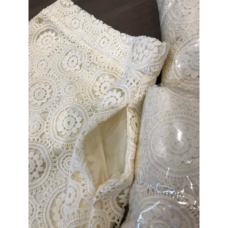 Set áo và chân váy ZR ren cao cấp 2 lớp