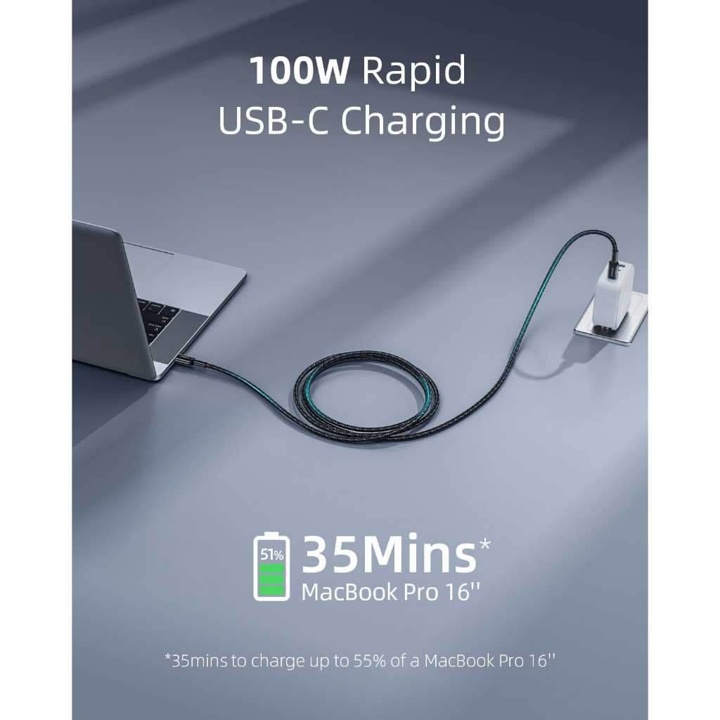 CÁP SẠC C-TO-C INNOSTYLE POWERFLEX 100W/10GBPS 4K/60HZ ICC200AL